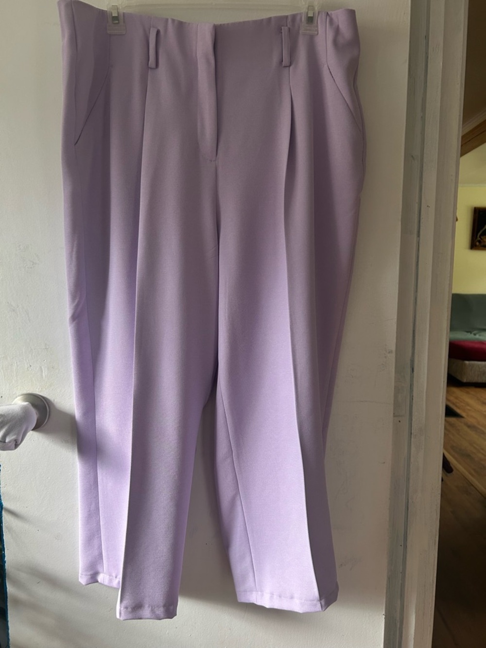 Addition Elle Soft Lilac High-Waist Pleated Trousers